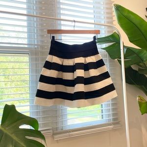 Retro Black & White Stripe Circle Skirt
